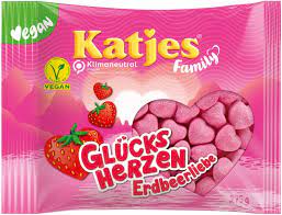 Katjes Family Glücksherzen 250g - jahodová srdce
