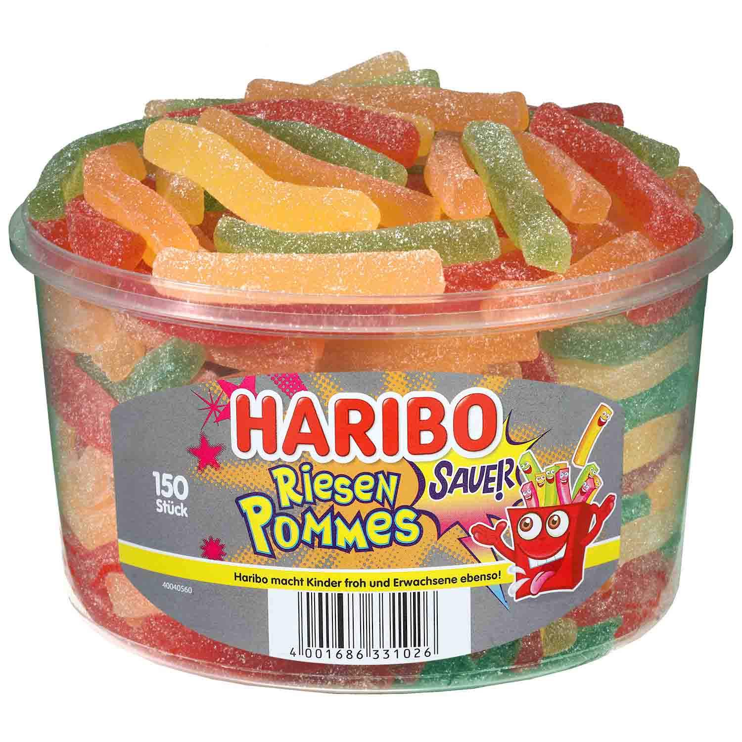 Haribo Riesen Pommes sauer 1200g 150 kusů dóza