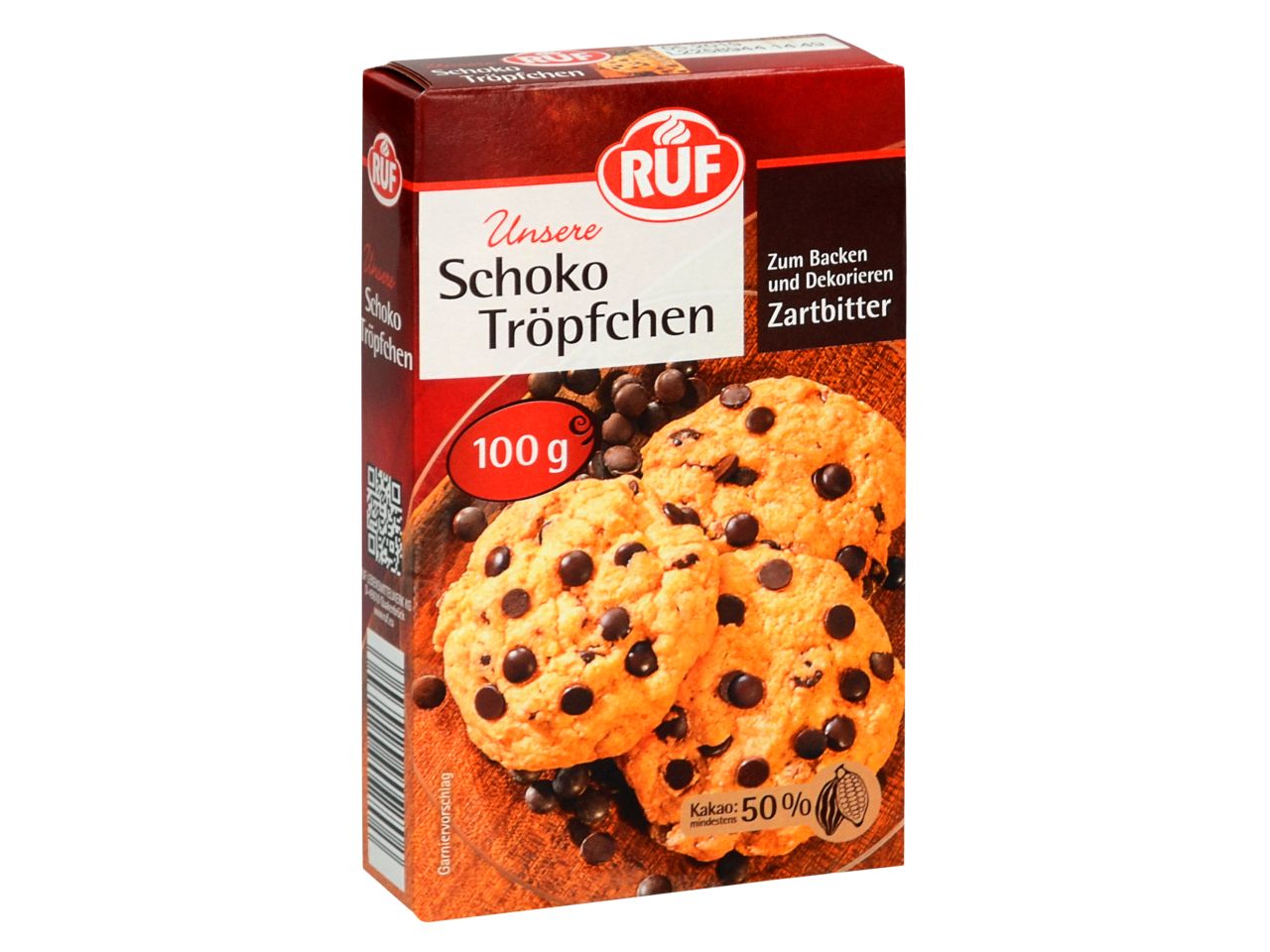 RUF Schoko Tröpfchen Zartbitter 100g - čokoládové kapky tmavé