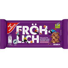 G&G Mléčná čokoláda Traube nuss s rozinkami a ořechy 100 g