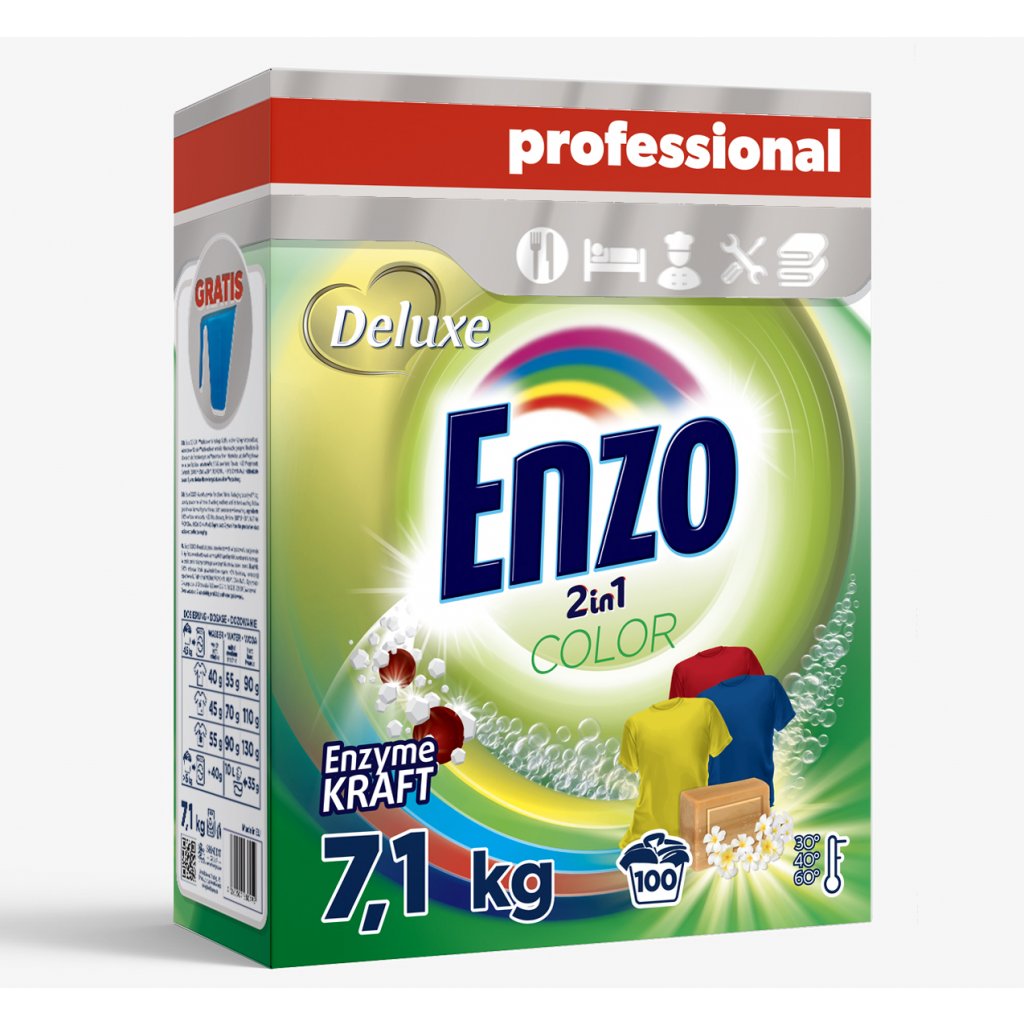 Deluxe Enzo prací prášek Professional 7,1kg 2in1 Color - 100 dávek