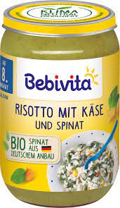 Bebivita rizoto se sýrem a špenátem, od 8. měsíce, 220g