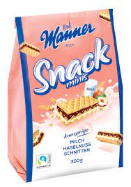 MANNER SNACK MINIS MILK-HAZELNUT 300G