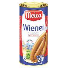Meica, vídeňské párky v jemném střívku, 20 kusů plech 1,6 kg