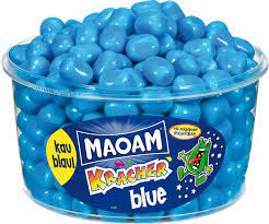 Haribo Maoam Blue Kracher Žvýkací bonbony s práškovou náplní 1200 g dóza 265ks