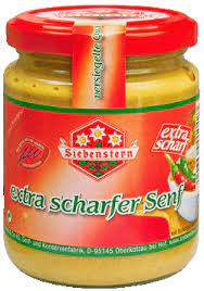 Siebenstern extra pálivá hořčice 255g