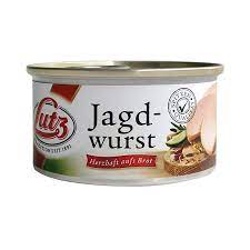 Lutz Jagdwurst – šunková myslivecká klobása 125 g v plechu