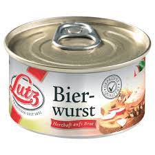 Lutz Bierwurst – šunková pivní klobása 125 g v plechu