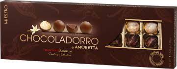 CHOCOLADORRO bonboniéra 178g - čokoládové a vanilkové pralinky hořká čokoláda