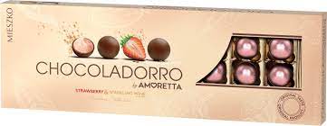 Chocoladorro 174g Čokoládové bonbóny s jahodami a příchutí šumivého vína