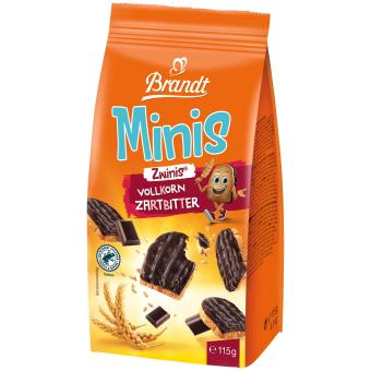 Brandt Minis Mini celozrnné suchary s hořkou čokoládovou polevou 115g