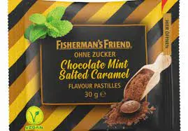 Fisherman's Friend pastilky - čokoláda, máta, slaný karamel, bez cukru, 30g
