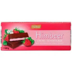 Böhme mléčná čokoláda s malinovou krémovou náplní 100g