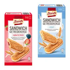 Biscotto Sandwich Joghurt & Beeren plněné cereální sušenky - 253 g