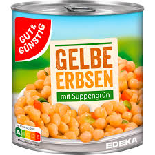 GUT&GÜNSTIG Gelbe Erbsen - Žlutý hrášek s polévkovou zeleninou 800 g