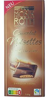 Moser Roth Chocolat Noisettes edel Nugat & Crisp mléčná čokoláda - 150 g