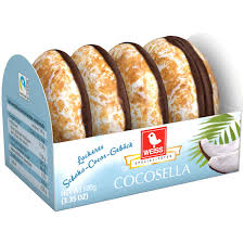 Cocosella - Jemné kokosové pečivo na oplatce s hořkou čokoládou 100 g
