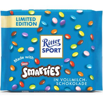 Ritter Sport Smarties (lentilky) plnotučná mléčná čokoláda 100g
