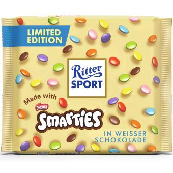 Ritter Sport Smarties (lentilky) bílá čokoláda 100g