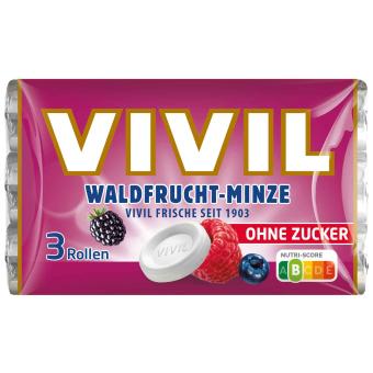 Vivil máta lesní ovoce bez cukru 3 kusy