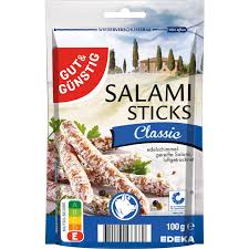 GUT&GÜNSTIG Salami Sticks, Classic 100 g - Salámové tyčinky, klasika