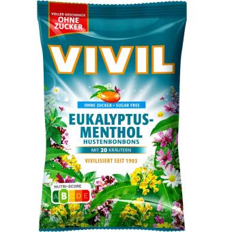 Vivil bonóny proti kašli eukalyptový mentol bez cukru 120g