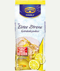 KRÜGER FAMILY ledový čaj citron na přípravu 12 L, 1 kg (žlutý)