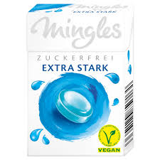 MINGLES Bonbóny bez cukru 44 g Extra Stark - Extra Silné