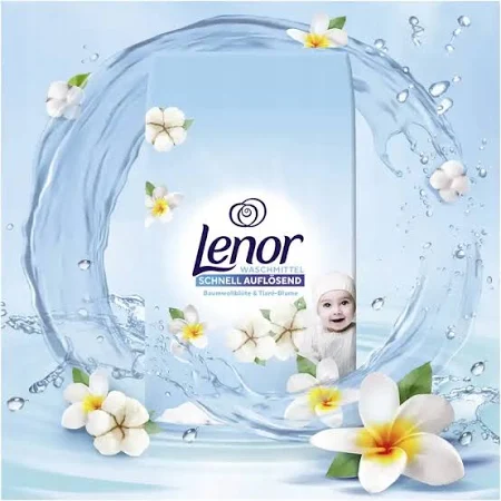 LENOR Baumwollblüte & Tiaré-Blume - jemný prací prášek na dětské prádlo - 23 praní