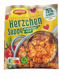 Maggi zeleninový vývar s nudlemi ve tvaru srdce 33g na cca 3 talíře.
