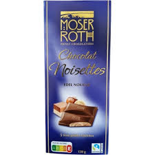 Moser Roth Chocolat Noisettes edel Nugat mléčná čokoláda 150 g