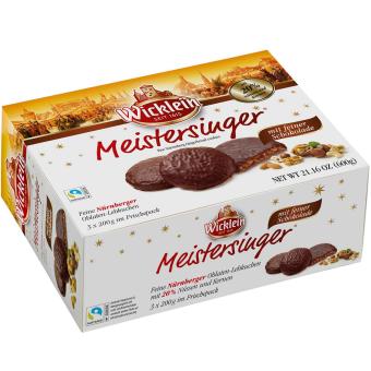 Wicklein Meistersinger Jemný norimberský oplatkový perník v čokoládě 3x200g