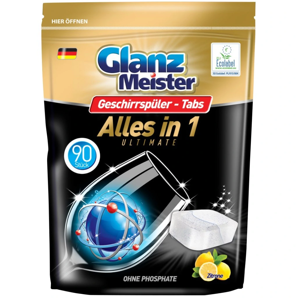 Glanz Meister Geschirrspüler Ultimate Alles in 1 - 90ks tablety do myčky v rozpustn.fólii