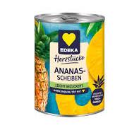  Plátky ananasu Edeka lehce slazené 836 ml