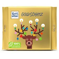 Ritter Sport Zlatý poklad 145g - tabulka plnotučné mléčné čokolády