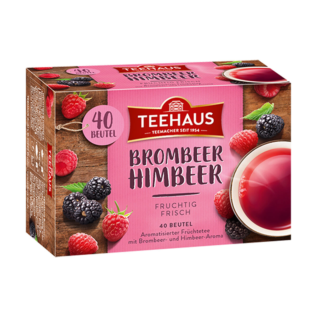 TEEHAUS Čaj - ostružinový malinový ovocný čaj 40 sáčků