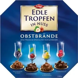 Trumpf Edle pralinky s oříšky a ovocnou brandy 250g - s jemnou tmavou a světlou mléčnou čokoládou