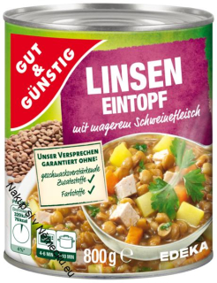 G&G čočková polévka s vepřovým masem Linseneintopf 800G