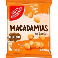 Macadamias, geröstet & gesalzen- Makadamové oříšky slané 125g