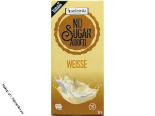 FRANKONIA CHOCOLAT NO SUGAR ADDED WEISSE 80G