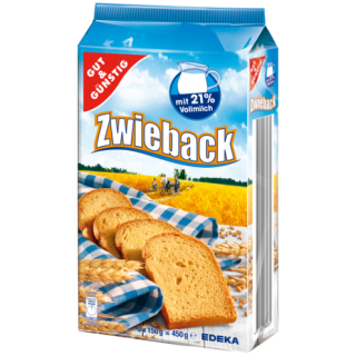 GUT&GÜNSTIG Zwieback 450g- suchary s 21% plnotučného mléka