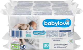 Babylove vlhčené dětské ubrousky Sensitive 2 balení po 80 kusech