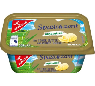Edeka Streichzart ungesalzen roztíraté nesolené máslo 250g