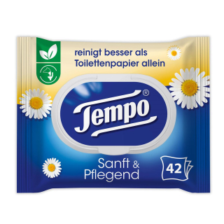 TEMPO Vlhký toaletní jemný papír 42 ks s heřmánkem