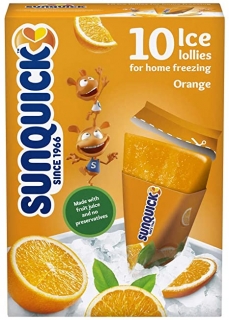 Sunquick 10 ice loliies- vodová zmrzlina s příchutí pomeranče 10 kusů v balení