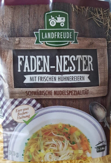 Landfreude Nudel Faden Nester 500g- tenké nudle do polévky